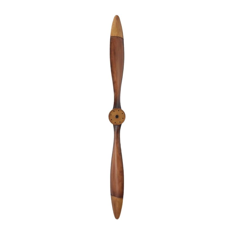Metal Airplane Propeller 2 Blade Wall Decor with Aviation Detailing Brown - Olivia & May, 5 of 7