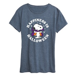 Women's - Peanuts - Snoopy Vampire Happiness Is Halloween Short Sleeve Graphic T-Shirt - 1 of 4