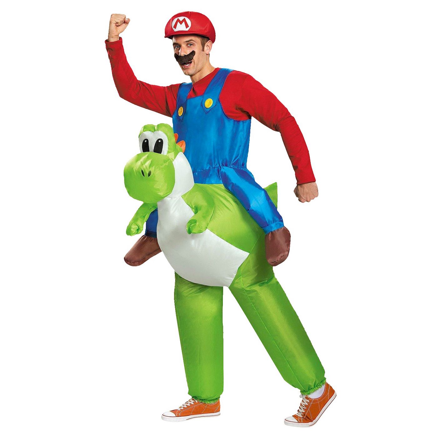 Mario Riding Yoshi Inflatable Adult Super Mario Bros Nintendo Green Costume