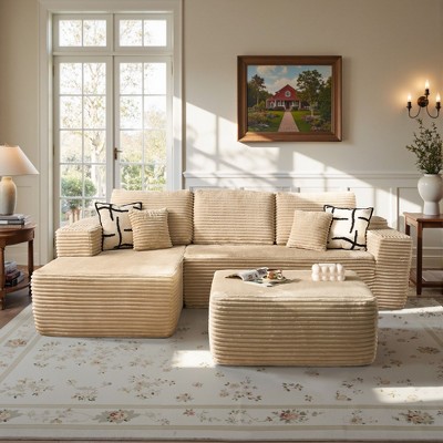 XIZZI Modular Sectional Sofa Couch, L/U-Shape Upholstered Couch, Modern Minimalist Couches for Living Room, Free Combination Deep Seat Corner Couch