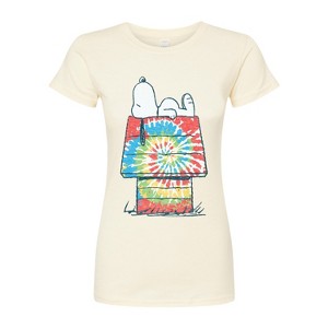 Women's - Peanuts - Snoopy Tie Dye House Fitted Graphic T-Shirt - 1 of 3