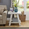 Roundhill Furniture Athens Contemporary Wood Shelf End Table in White Finish - 2 of 4
