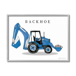 Stupell Industries Blue Backhoe Construction Truck Demolition Vehicle - 1 of 4