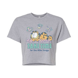 Women's - Garfield - Take Time Little Things Cropped Graphic T-Shirt - 1 of 4