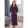 ADR Women's Robe, Plush Fleece Women's Bathrobe with Hood, Long Fluffy Fuzzy Bath Robe Pink Purple Plus Size - 2 of 4
