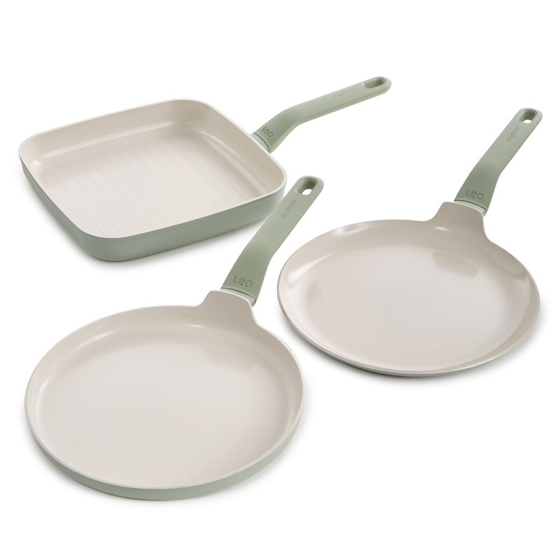 BergHOFF Balance 3Pc Non-stick Ceramic Specialty Cookware Set, Recycled Aluminum, Sage, 1 of 8