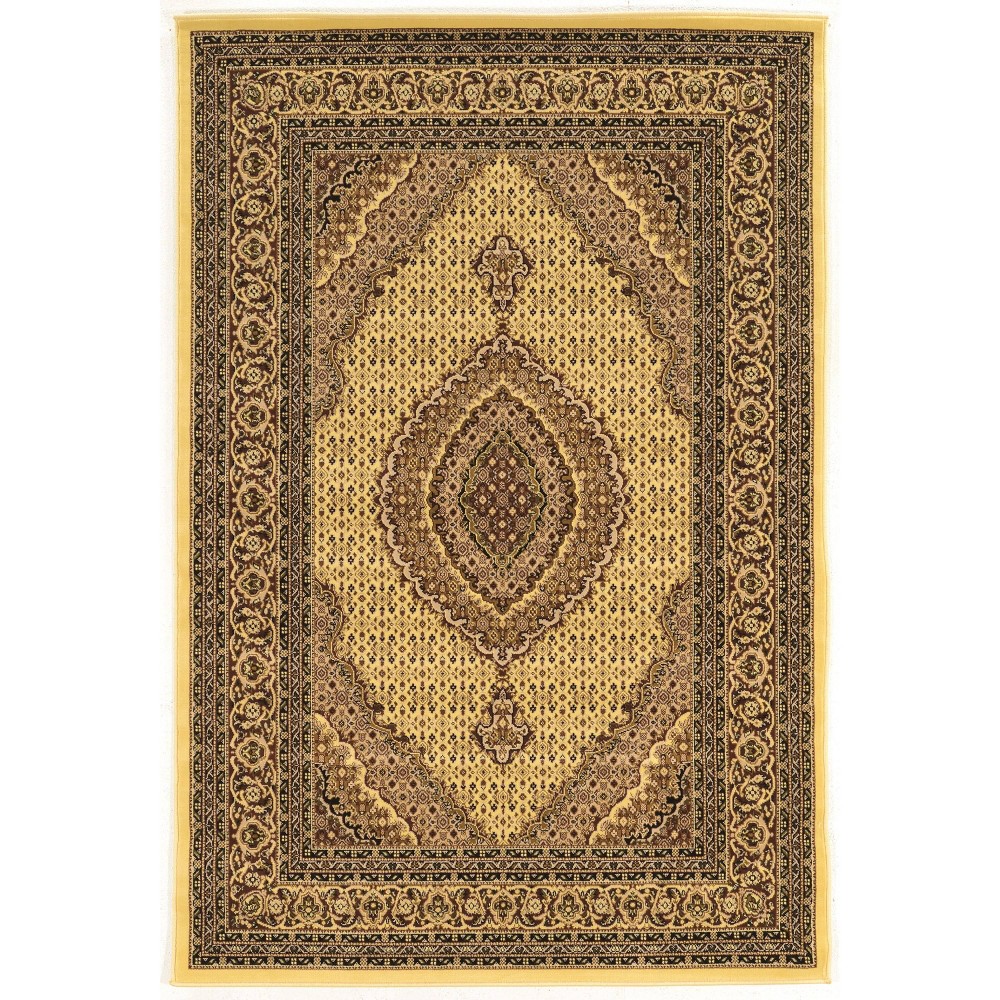 9'x12' Persian Style Treasures Mahi Tabriz Rug Cream/Black - Linon