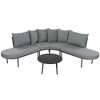 Maggift Outdoor Patio Seating Sets, Distinctive Conversation Friendly Design, Perfect for Gardens, Patios, Living Spaces, Gray, 90.55"*27.95"*29.92" - 4 of 4
