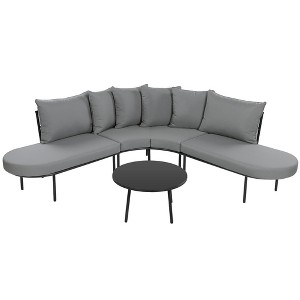 Infurnic Dining Sets, Modern Rectangle Dining Table Set with Fabric Dining Chairs for Kitchen, Dining Room, Gray, 35"*31.75"*14.25" - 1 of 4