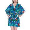 LA LEELA Women's Summer Plus Size Beach Dress Coverups Mini Loose Holiday Swimwear Bathing Suit Dress Beach Wear Swimsuit Cover-up - 4 of 4