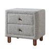 Cleo Boucle Nightstand, Contemporary Style, Wooden Frame, Full Extension Drawer - 3 of 4