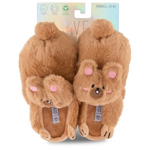 Love 83 3D Plush Bear Novelty Slipper with Hard Outsole - Makes a Great Holidy Gift - 1 of 3