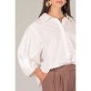 Women's Poplin Balloon Sleeve Button Down Shirt - P.CILL - 3 of 4