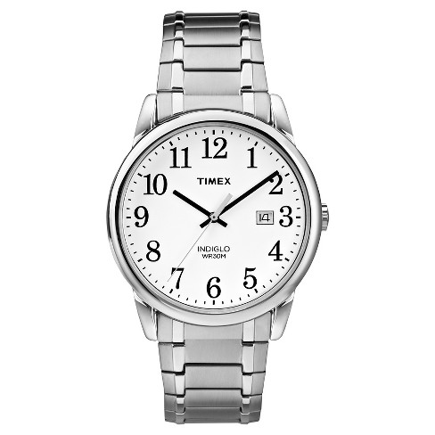 Men's Timex Easy Reader Expansion Band Watch - Silver Tw2p81300jt : Target