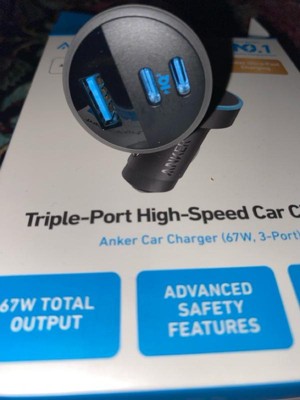  Anker USB-C Car Charger, 67W 3-Port Compact Fast