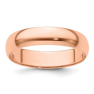Black Bow Jewelry 2mm to 6mm 14K Rose Gold Lightweight Half Round Standard Fit Band - 1 of 4