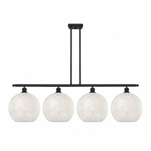 White Mouchette - 4 Light Stem Hung Island In Modern Style-14 Inches Tall and 50.25 Inches Wide - 1 of 1
