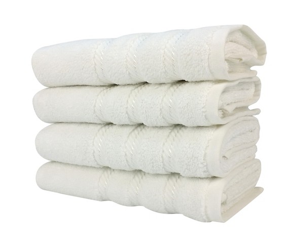 4pc Antalya Turkish Hand Towels Set White - Makroteks