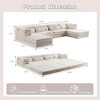 Convertible Modular 4-Seater Floor U-Shaped Sectional Sofas Bed with 2 Ottomans and No Assembly Required - 3 of 4