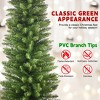 7FT Green Pencil Christmas Tree Ã¿ Slim PVC Tree with 469 Tips, Space-Saving Design, Stable Metal Stand, Perfect for Small Spaces & Corners - 2 of 4