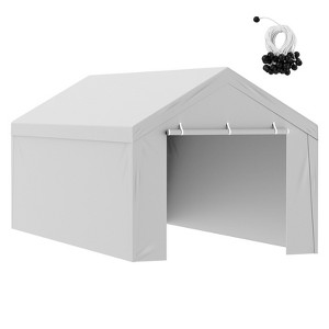 VEVOR Carport Replacement Canopy Cover Top + Side Wall 10 x 20 ft, Garage Tent Shelter Tarp Heavy-Duty Waterproof,Grey (Frame Not Included) - 1 of 4