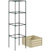 Vince24"x24"x11.75"Galvanized Raised Garden Bed with Trellis Tomato Cage, Planter Stand Box with Open Bottom, Patio Outdoor Furniture - The Pop Home - 3 of 4
