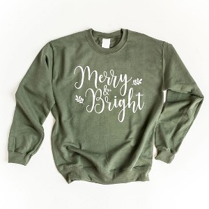 Simply Sage Market Women's Graphic Sweatshirt Merry and Bright Cursive - 1 of 4