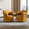 PAGED 360 Degree Swivel Accent Chair, Upholstered Reading Chair with Gold Metal Legs, Barrel Armchair for Living Room, Reading Room - 4 of 4