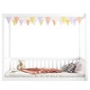 Dolonm Full Size Wooden Canopy Floor Bed with Guardrails, 78.2"L x 57"W x 58.3"H - 2 of 4