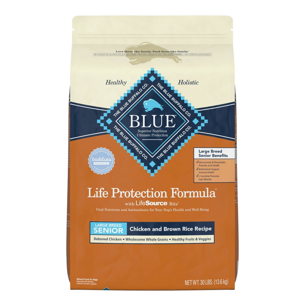 Blue Buffalo Life Protection Chicken & Brown Rice Recipe Large Breed Senior Dry Dog Food - 30lbs
