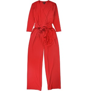 Alfani Womens Belted Surplice Jumpsuit - 1 of 1