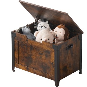 Storage Chest, Storage Bench with Safety Hinge, Farmhouse Style Wooden Toy Chest, Lift Top Storage Trunk - 1 of 4