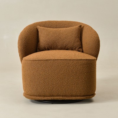 KINWELL Modern Boucle Upholstered 360° Swivel Accent Chair