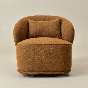 KINWELL Modern Boucle Upholstered 360° Swivel Accent Chair - 1 of 4