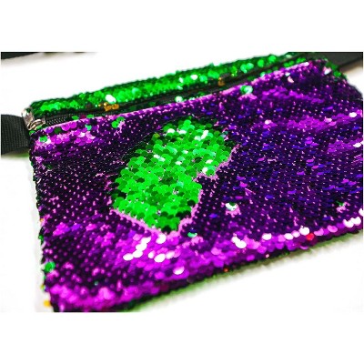 The Mardi Gras Krewe Sequin Purse Fanny Bag, Everywhere Belt Bag Great Addition to Mardi Gras Outfit, Mardi Gras Lovers — фото 4