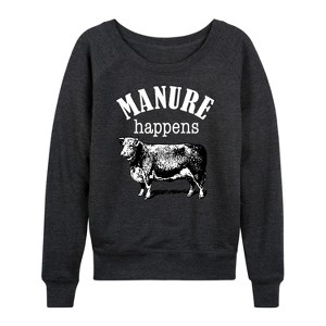 Women's - Instant Message - Country Casuals Lightweight French Terry Wide Neck Long Sleeve Shirt - 1 of 4