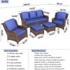 5-Piece Outdoor Wicker Sofa Set with All-Weather Waterproof Cushions, Durable Patio/Garden/Poolside Conversation Furniture Set for Outdoor Lounge - 4 of 4
