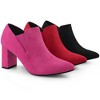 Perphy Women's Pointed Toe Chunky Heels Ankle Booties - 2 of 4