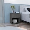 NicBex 14.6''Nightstand with Drawer and Bottom Shelf Mid Century Side Table Stand by Sofa Bedside Table for Bedroom,Living Room - 2 of 4