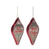 Transpac Glass 6.88 in. Multicolored Christmas Painted Holiday Greeting Ornament Set of 2 - 3 of 4