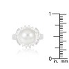Slickblue Women's Bridal Ring – with Simulated Pearl, Baguette and Round Cubic Zirconia, Size Options 5-10 - 3 of 4