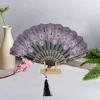 Unique Bargains Rose Lace with Tassel Folding Fan 1 Pc - 4 of 4