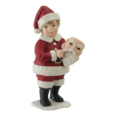 Northlight 5" Red Santa Masquerade Boy in a Santa Suit Tabletop Christmas Figurine