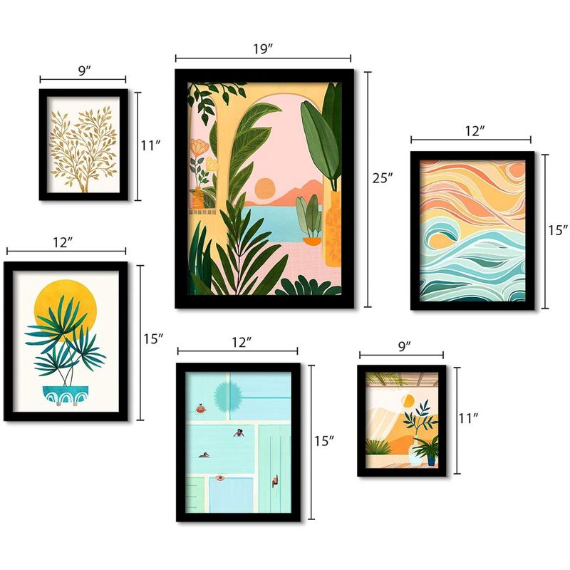 Americanflat Boho Botanical (Set Of 6) Framed Prints Gallery Wall Art Set Ocean View 2 By Modern Tropical, 4 of 6