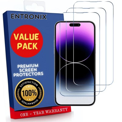 Entronix Clear Screen Protector Compatible with iPhone 14 Pro Max - 3-Piece Combo