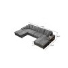Convertible U-Shaped Combination Sofa,Modern 4 Seat Lounge Chair with Corduroy Fabric for Living Room - The Pop Home - 4 of 4