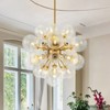 LLHZSY 21-Light Brushed Gold Chandelier with Clear Textured Glass Shade - 23 3/5" - 2 of 4