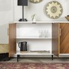 NicBex Modern 58"W Sideboard Cabinet with 4 Doors Kitchen Buffet Cabinet with Metal Legs,White+Brown - 4 of 4