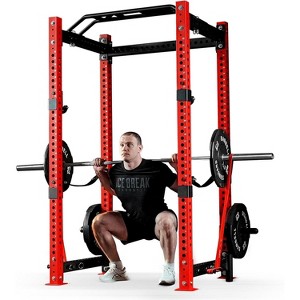 3"x3" Power Cage, Multi-Function Power Rack with LAT Pull Down Pulley System, Commercial Squat Rack with 3x3 Attachment, 1500 lbs - 1 of 4