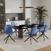 LeisureMod Markley Modern Leather Swival Dining Chair With Metal Legs - 3 of 4
